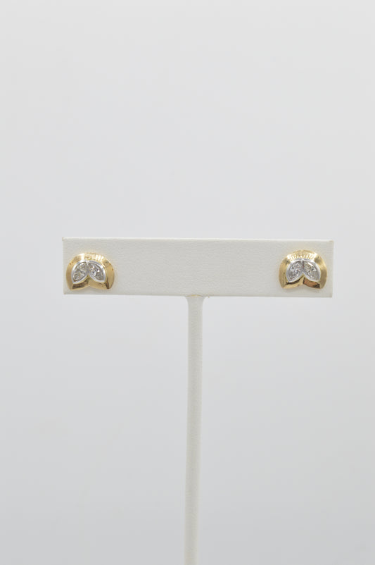 Diamond Petal Studs, 14k