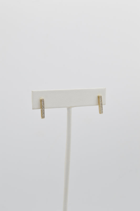 Diamond Bar Earrings, 14k