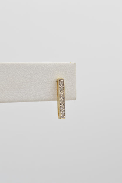 Diamond Bar Earrings, 14k