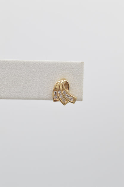 Diamond Fan Studs, 14k