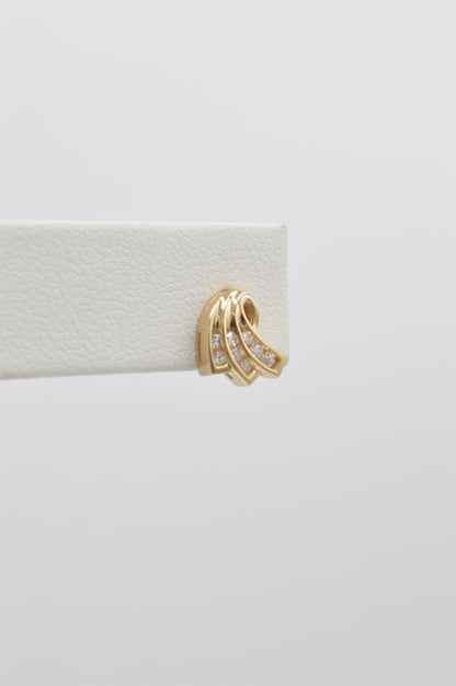 Diamond Fan Studs, 14k