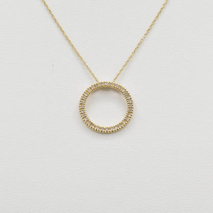 Circle of Diamonds Necklace, 14k