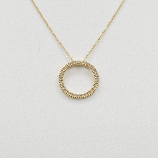 Circle of Diamonds Necklace, 14k
