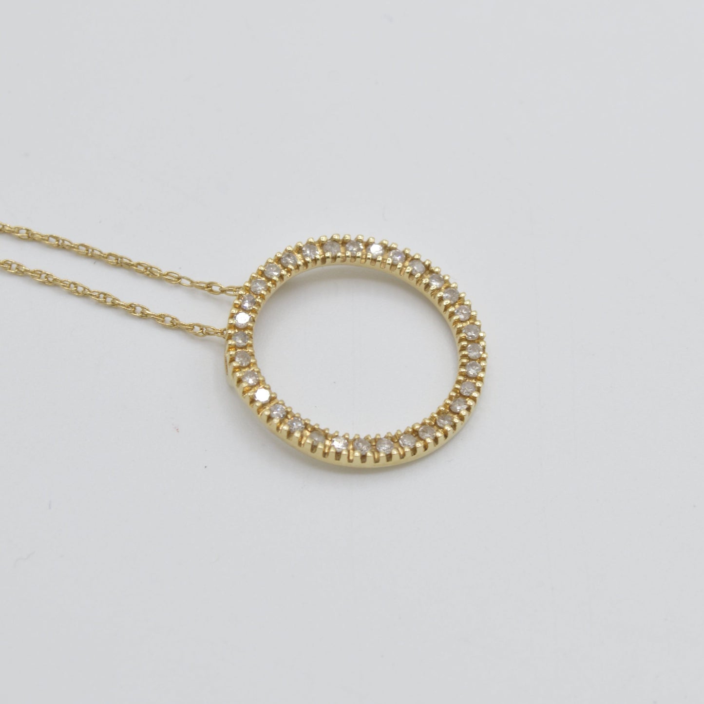 Circle of Diamonds Necklace, 14k