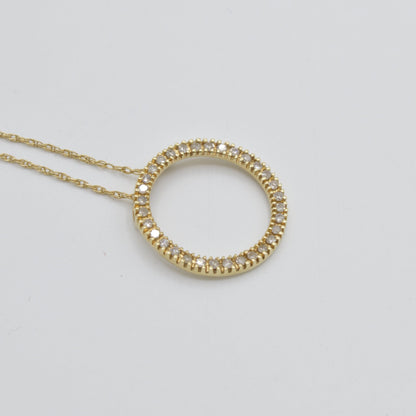 Circle of Diamonds Necklace, 14k
