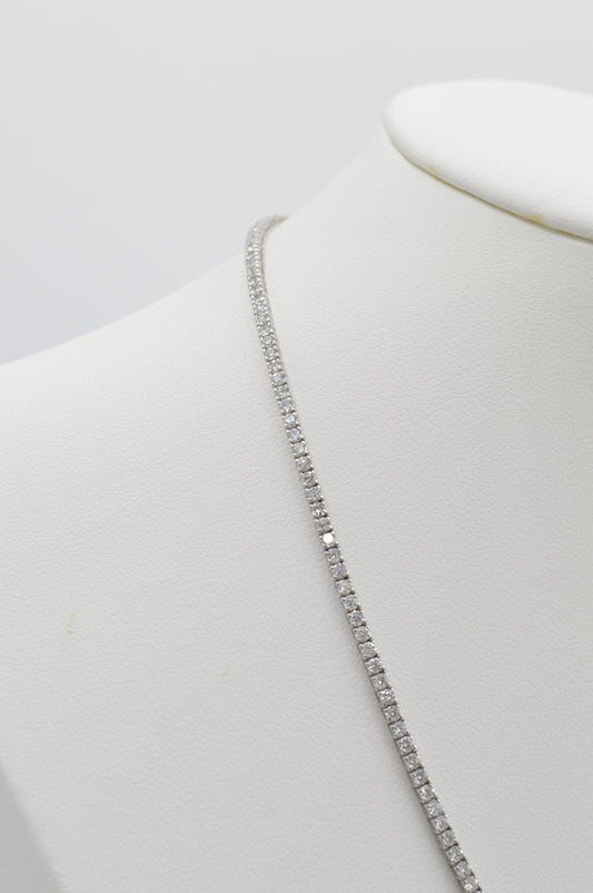 WG Diamond Tennis Necklace, 17"