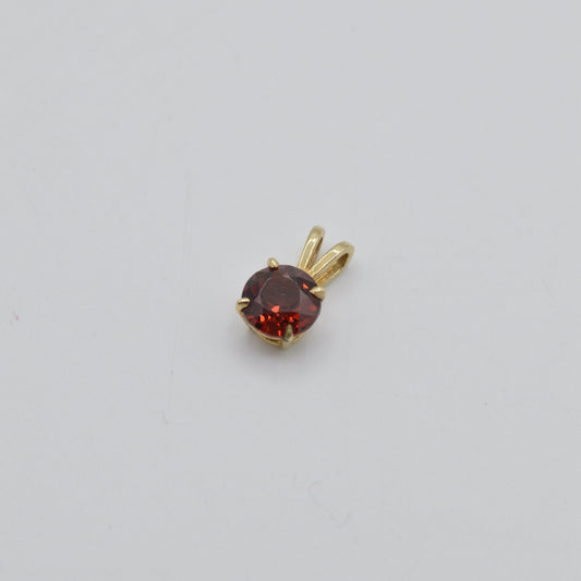 Dainty Garnet Pendant, 14k