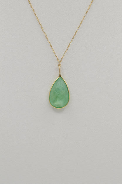 Large Pear-Emerald, 14k
