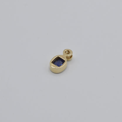 Bezel Sapphire & Diamond Pendant