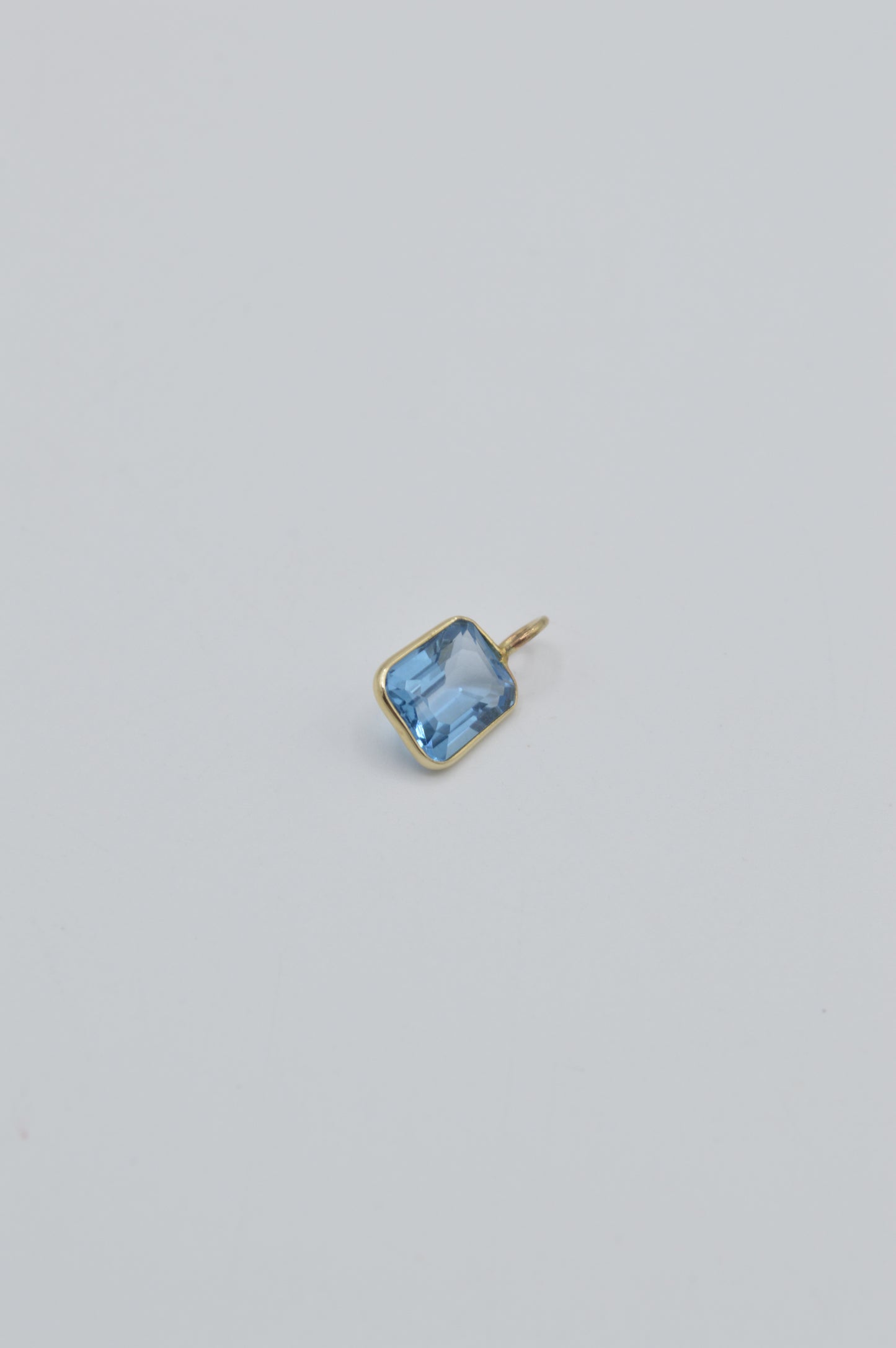 Blue Topaz Square, 14k