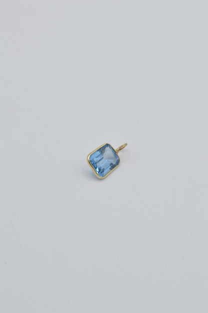 Blue Topaz Square, 14k