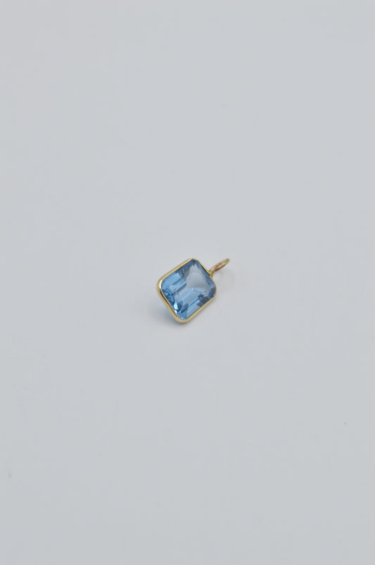 Blue Topaz Square, 14k