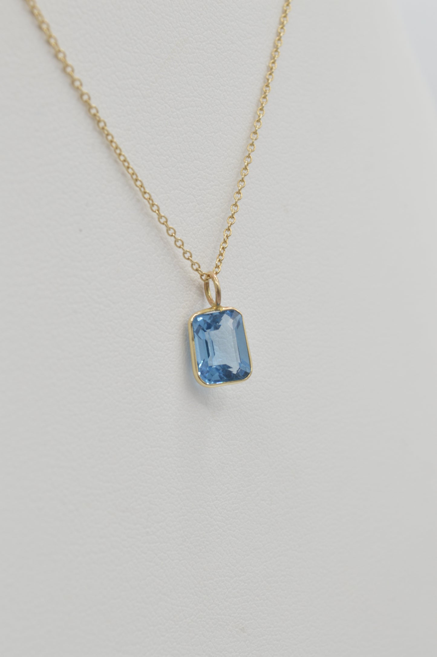 Blue Topaz Square, 14k
