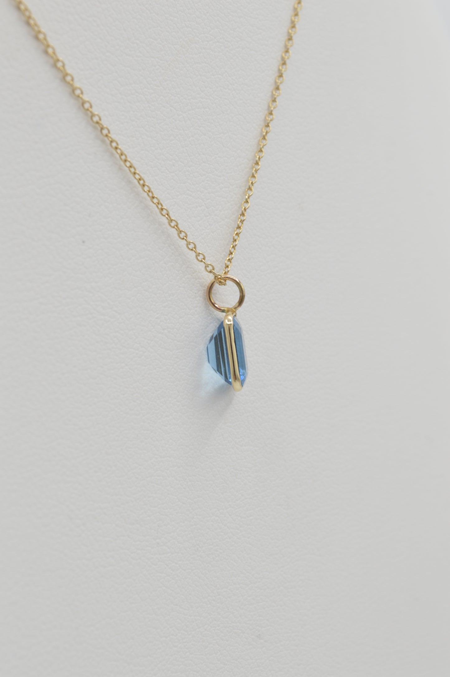 Blue Topaz Square, 14k