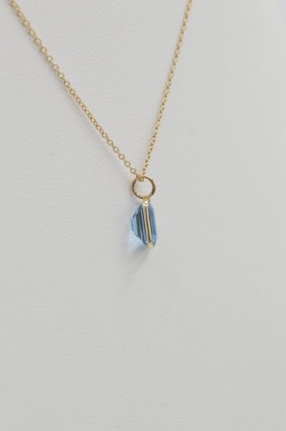 Blue Topaz Square, 14k