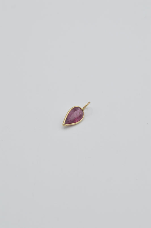 Garnet Petal Charm, 14k