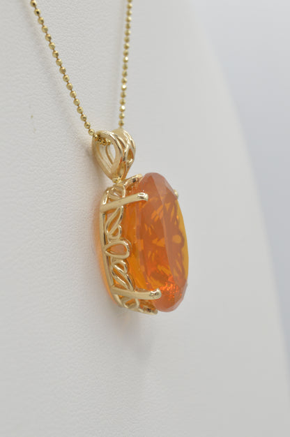 Fire Opal Chunk, 14k