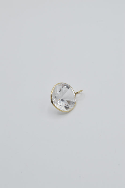White Topaz Pendant, 14k