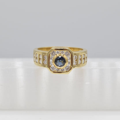 Deco Sapphire & Diamond Ring