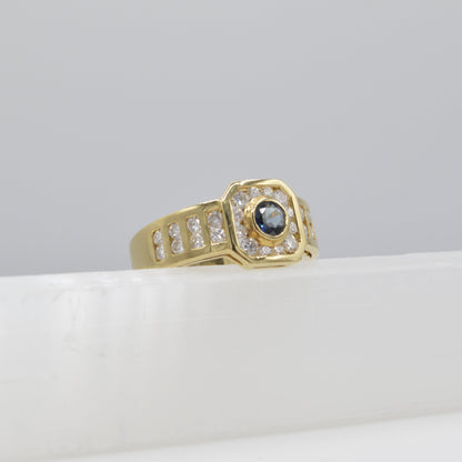 Deco Sapphire & Diamond Ring