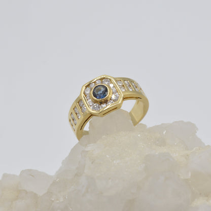 Deco Sapphire & Diamond Ring