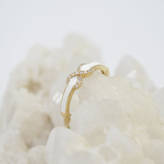 Enamel & Diamond Band