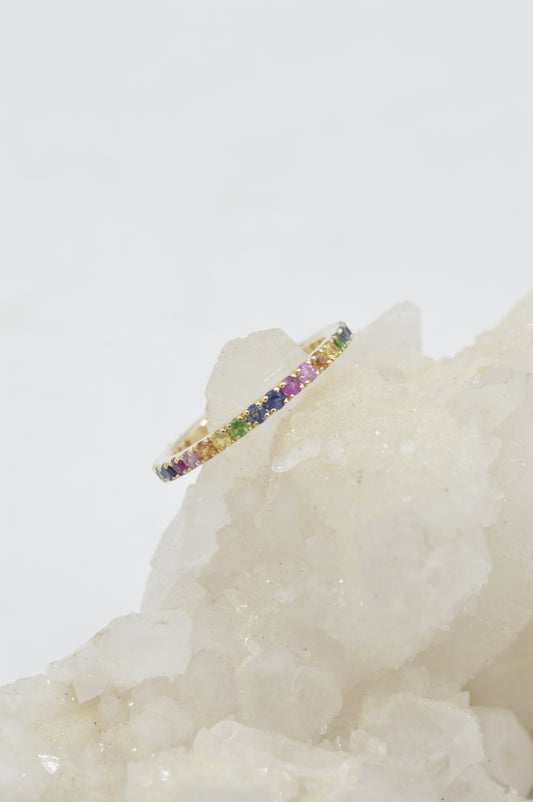 Rainbow Eternity Band, 14k