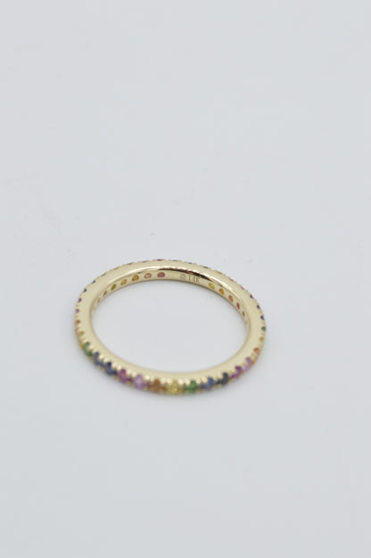 Rainbow Eternity Band, 14k